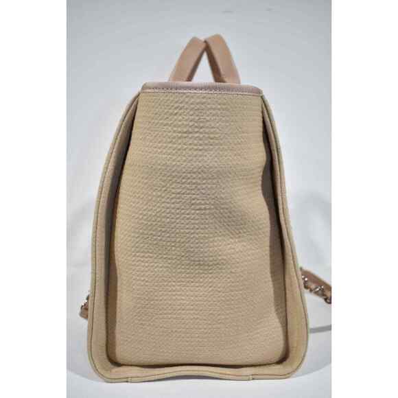 Chanel 22S Deauville Beige Large Shopping 30cm 2Way Silver Chain Handle Tote Bag - Picture 6 of 12